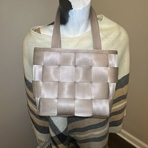 Harveys Original Seatbelt Small Tan Tote Bag with Woven Design